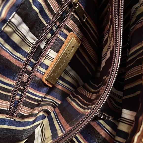 Jesslyn Blake leather satchel canvas and leather metallic color canvas - Picture 3 of 9